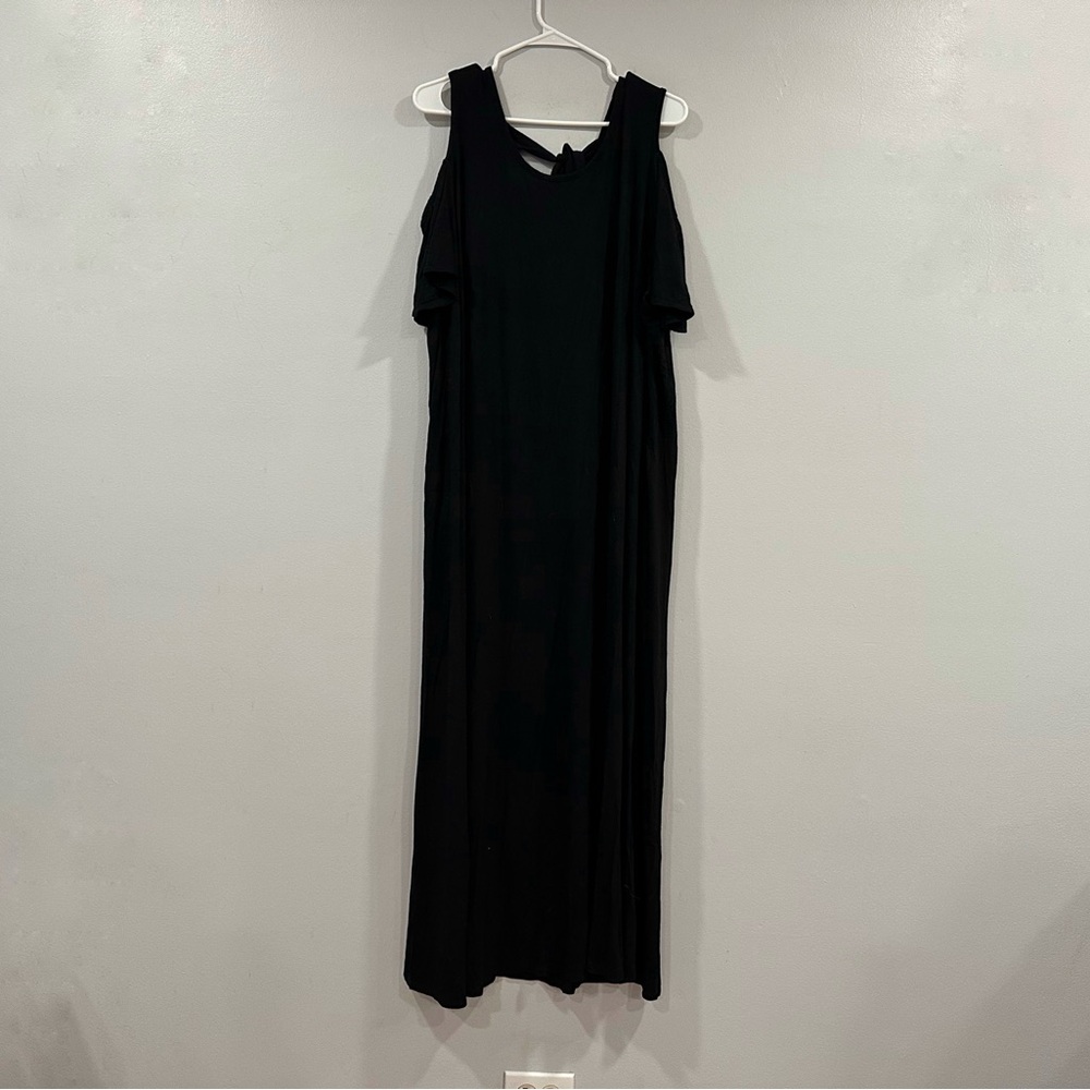 Lane Bryant Black Cold Shoulder Maxi Dress 26/28